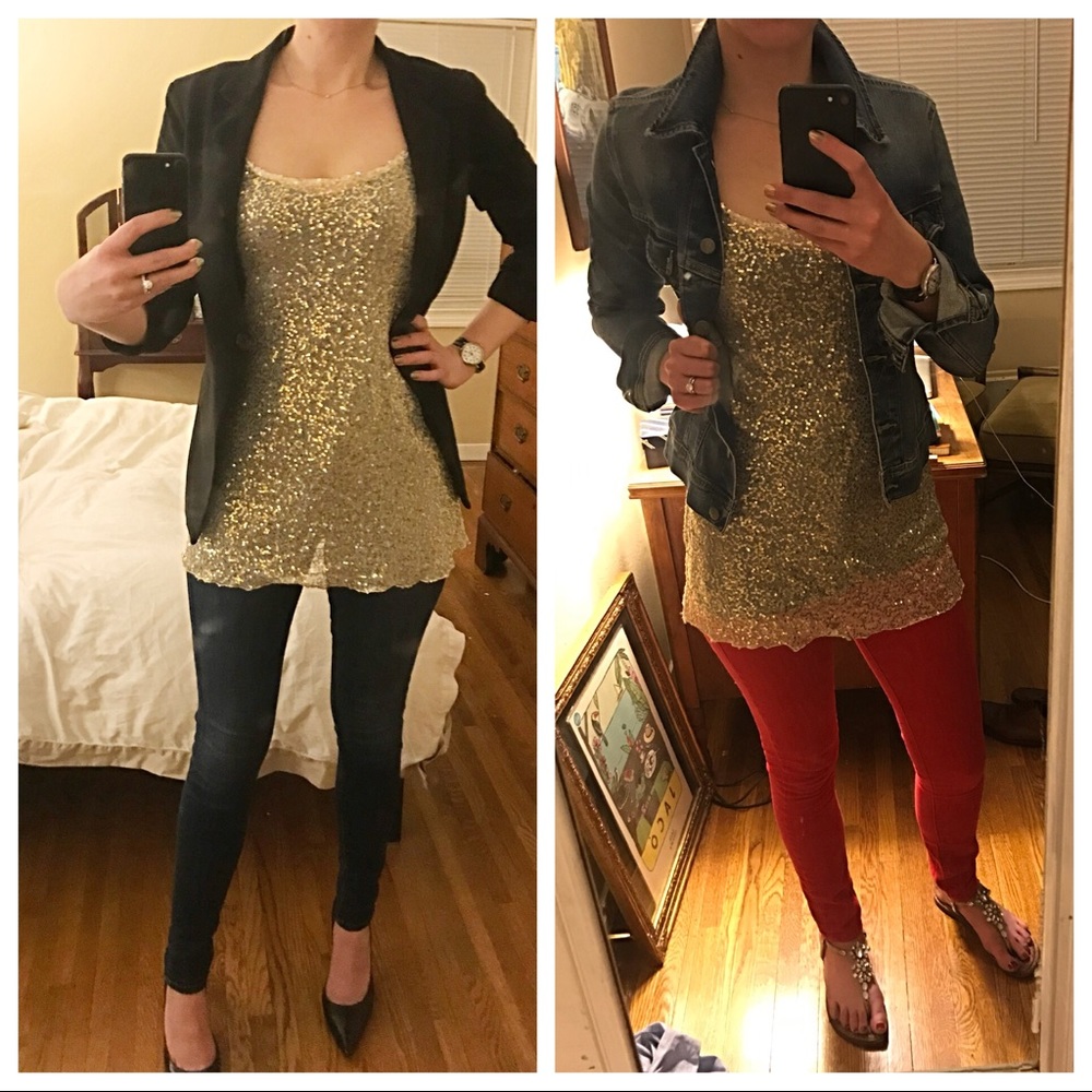 Gold Sequin Top